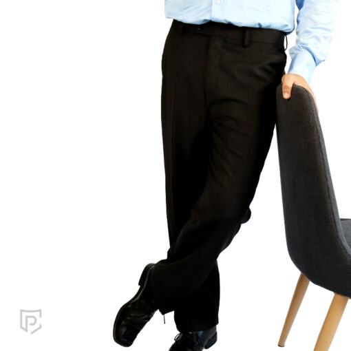 PC Front Flat Check Trousers Grey