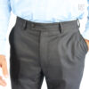 PC Front Flat Check Trousers Grey