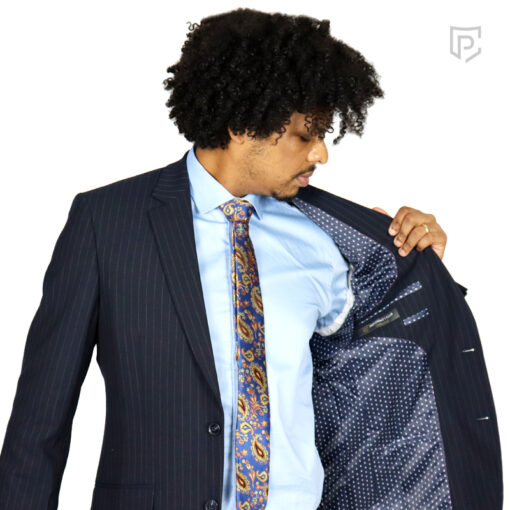 PC Chalk Stripe Suit Navy
