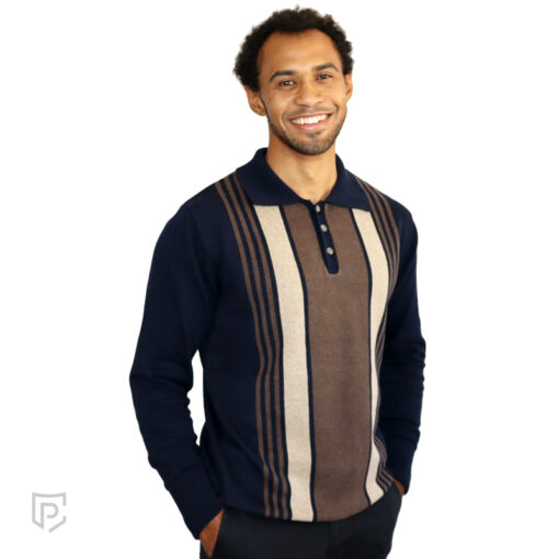 PC Mens Vertical Golfer Jersey Navy