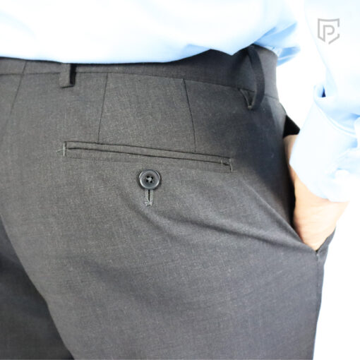 PC Front Flat Check Trousers Grey