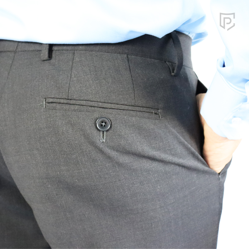 PC Front Flat Check Trousers Grey PC Front Flat Check Trousers Grey