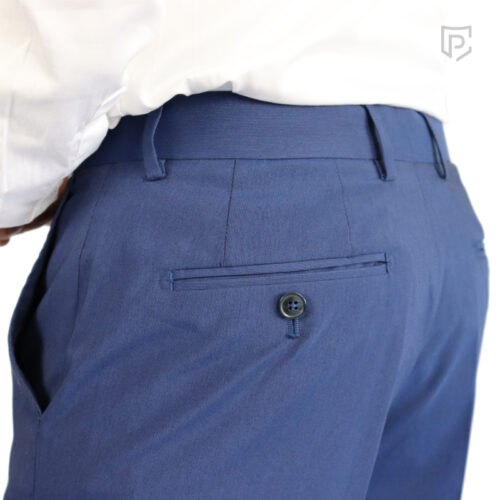 PC Front Flat Check Trousers Blue