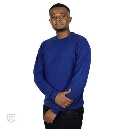 Mens Merino Crew Jersey Cobalt Blue